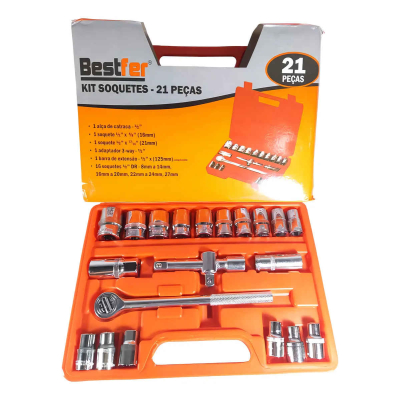 CHAVE SOQUETE JG 21PÇ BESTFER BFH1881